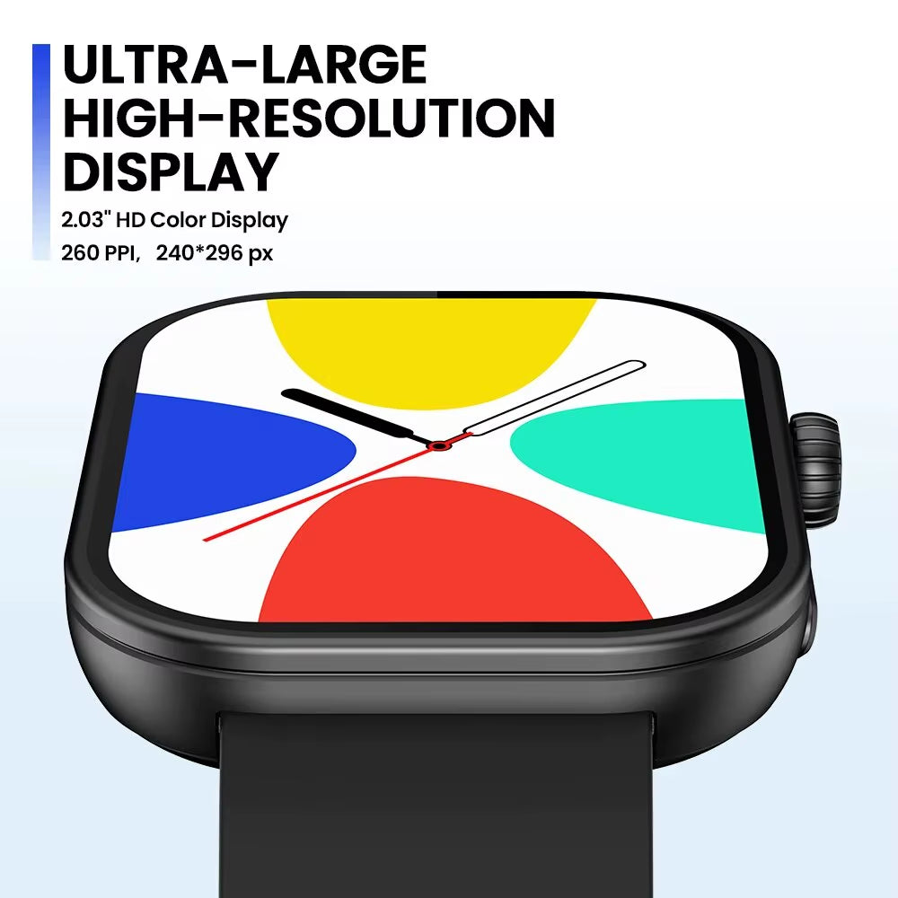 New Btalk plus Voice Calling Smartwatch 2.03'' HD Color Display Health and Fitness Tracking Smart Watch for Men Women