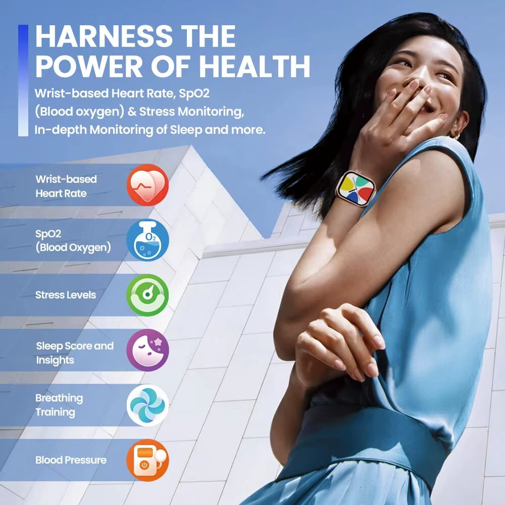New Btalk plus Voice Calling Smartwatch 2.03'' HD Color Display Health and Fitness Tracking Smart Watch for Men Women
