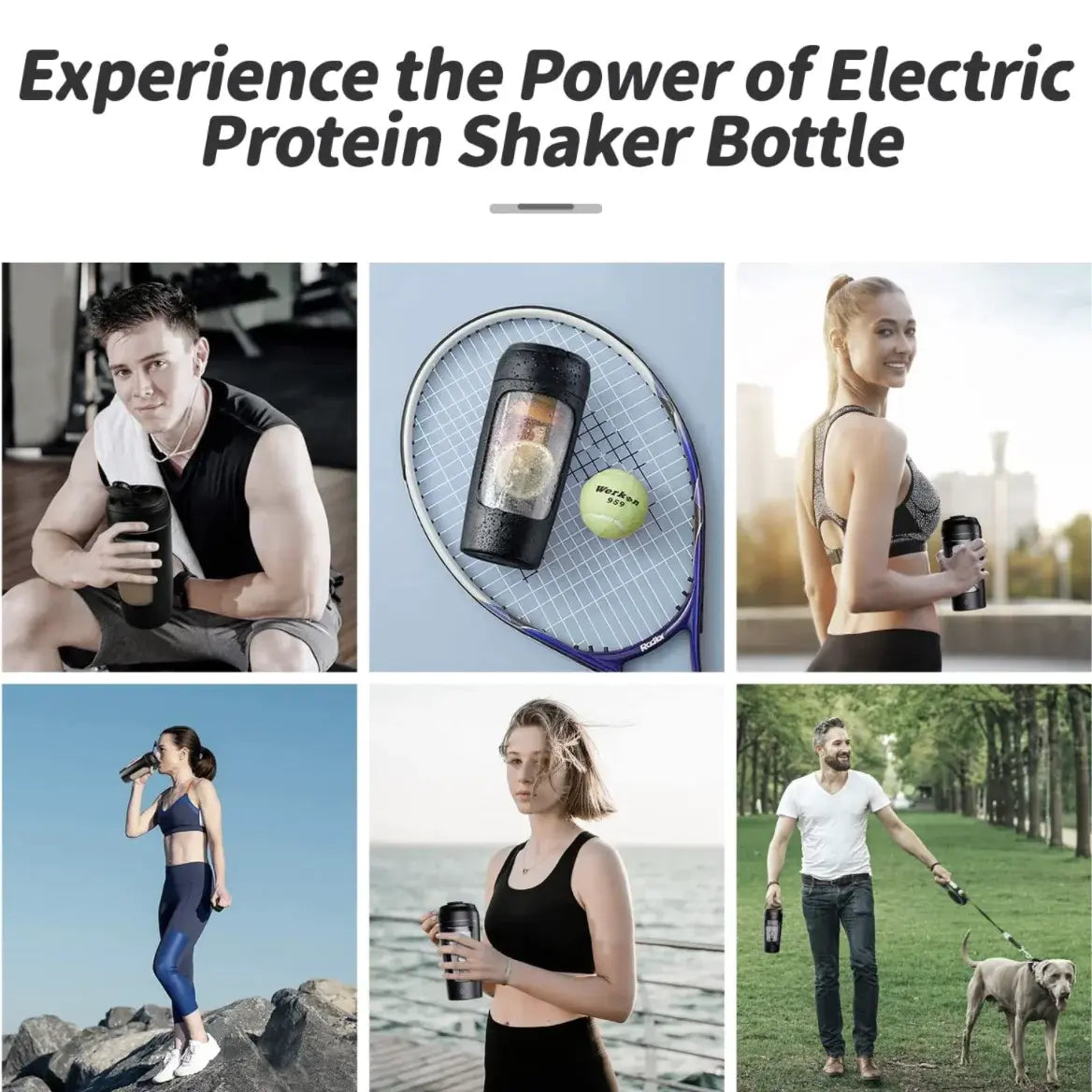 Electric Portable Whey Protein Shaker Bottle – USB Rechargeable Vortex Blender for Smooth Shakes, Pre-Workout, and Gym Supplements