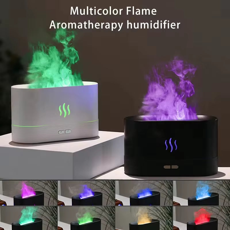 Vissko Aroma Flame Diffuser 180ML Air Humidifier Ultrasonic Aromatherapy Cool Mist Maker Essential Oil Lamp Difusers for Home