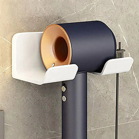 Wall-Mounted Hair Dryer Holder – Bathroom Organizer Rack with Cord Storage | Hair Tool Bracket for Dyson & Standard Dryers